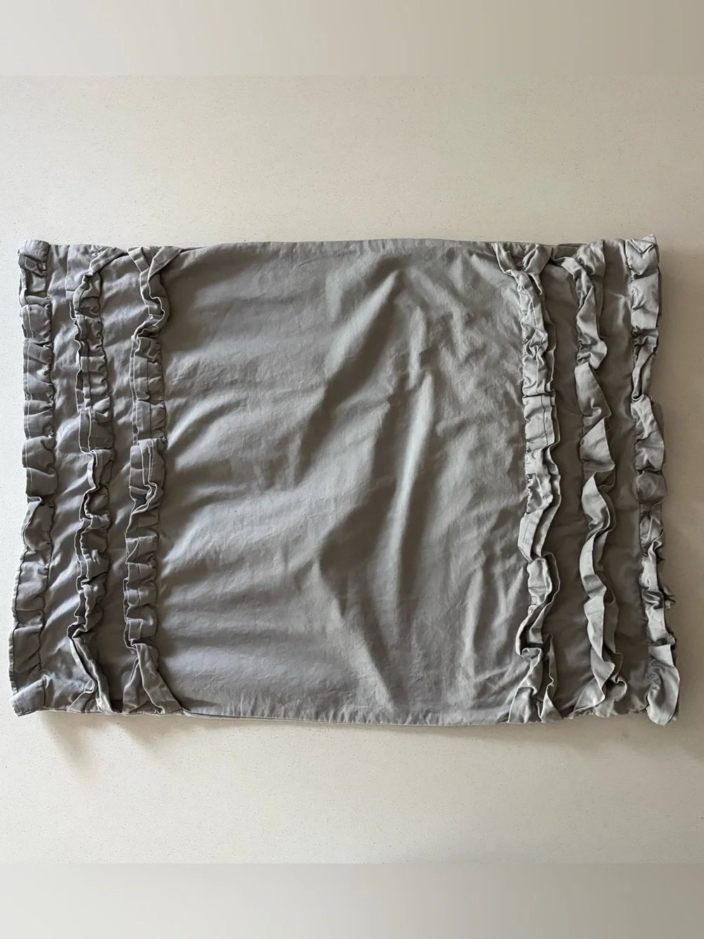 Beddy's Bed Standard Ruffled Gray Pillow Shams (2)